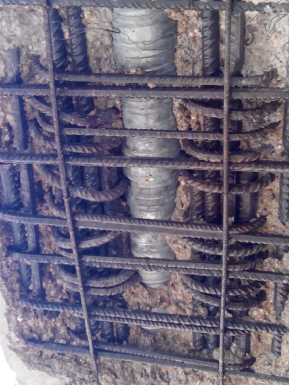 Armadura descoberta després de la hidrodemolició